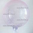 Шар Баблс - 50см с розовым оттенком с белыми перышками