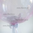 Шар Баблс - 50см с розовым оттенком с белыми перышками