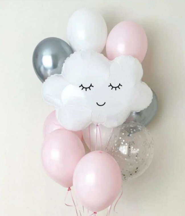 Набор шаров облака с розовым