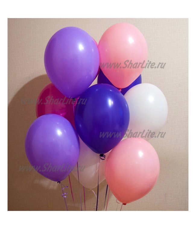 Воздушные шары в розово-фиолетовой гамме