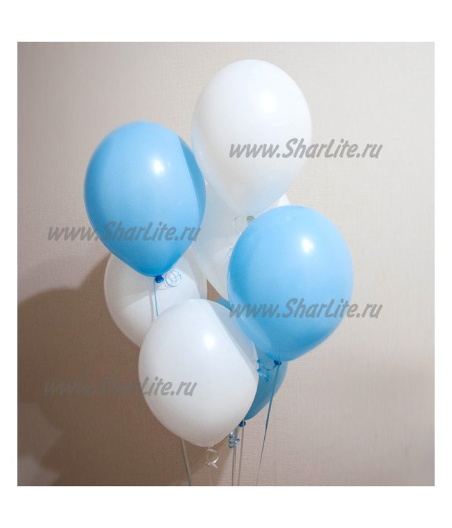 Воздушные шарики голубые и белые