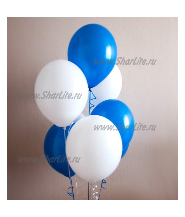 Воздушные шары синие и белые