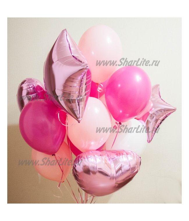 Букет из воздушных шаров В розовых тонах