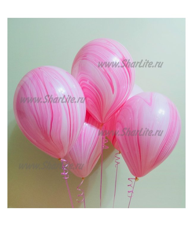 Воздушные шары Супер агаты розовые
