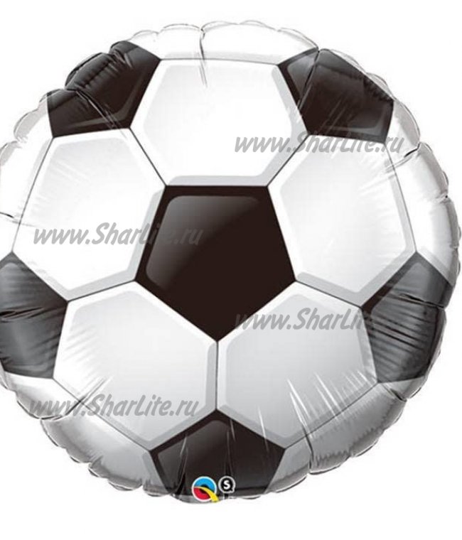 Фольгированные круг в виде футбольного мяча, 45см.