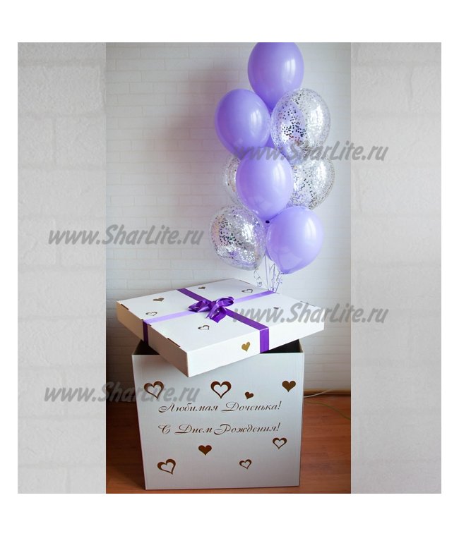 Коробка-сюрприз с шарами с конфетти №4