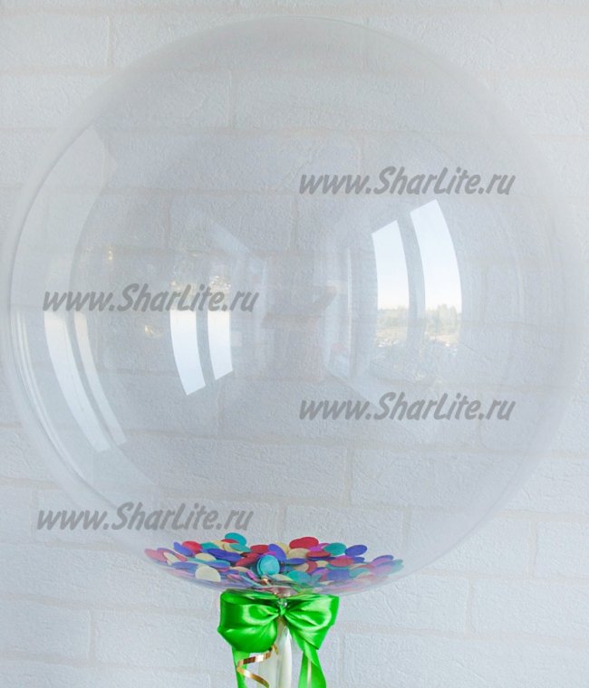 Сфера Bubble - 50см. с конфетти ассорти на дне шара