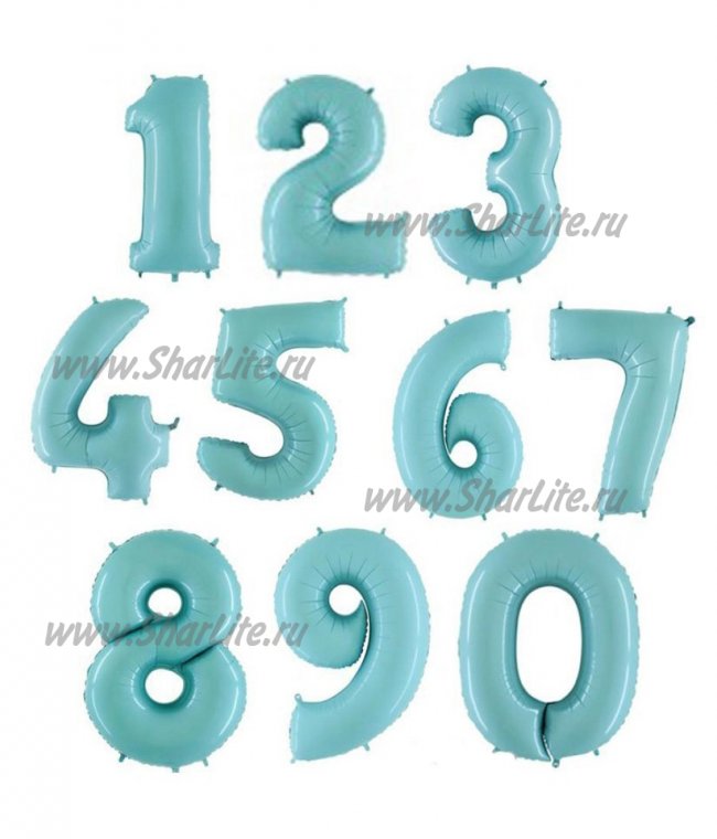 Фольгированные цифры голубые пастель