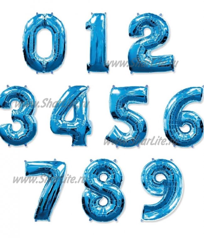 Фольгированные цифры синие