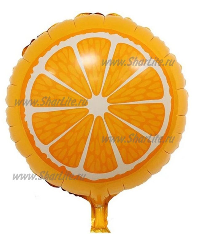 Фольгированные круг в виде апельсина, 45см