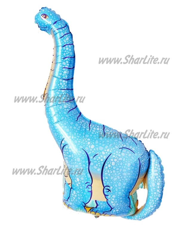 Фольгированный шар голубой динозавр