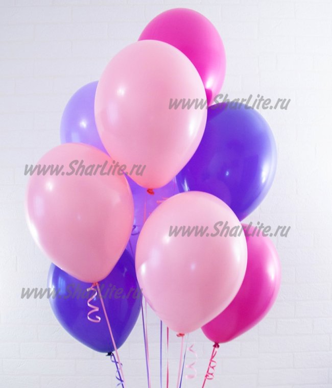 Воздушные шары в розово-фиолетовой гамме