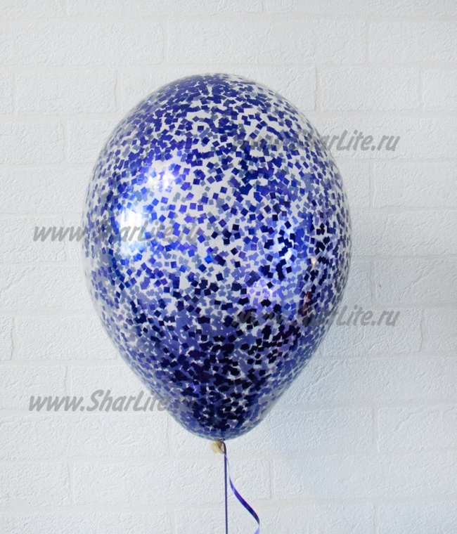 Воздушные шары с фиолетовым конфетти